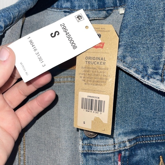 NWT LEVI'S Original Trucker Jean Jacket Size Small - Picture 7 of 11
